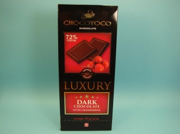 CZEKOLADA LUXURY 175g 72% cacao dark cranberrie559
