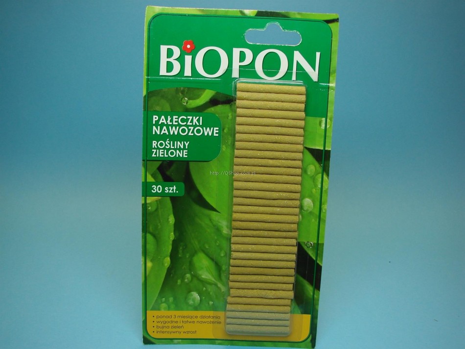 NAWÓZ BIOPON PAŁECZKI DO ZIELONYCH 30s H 269***